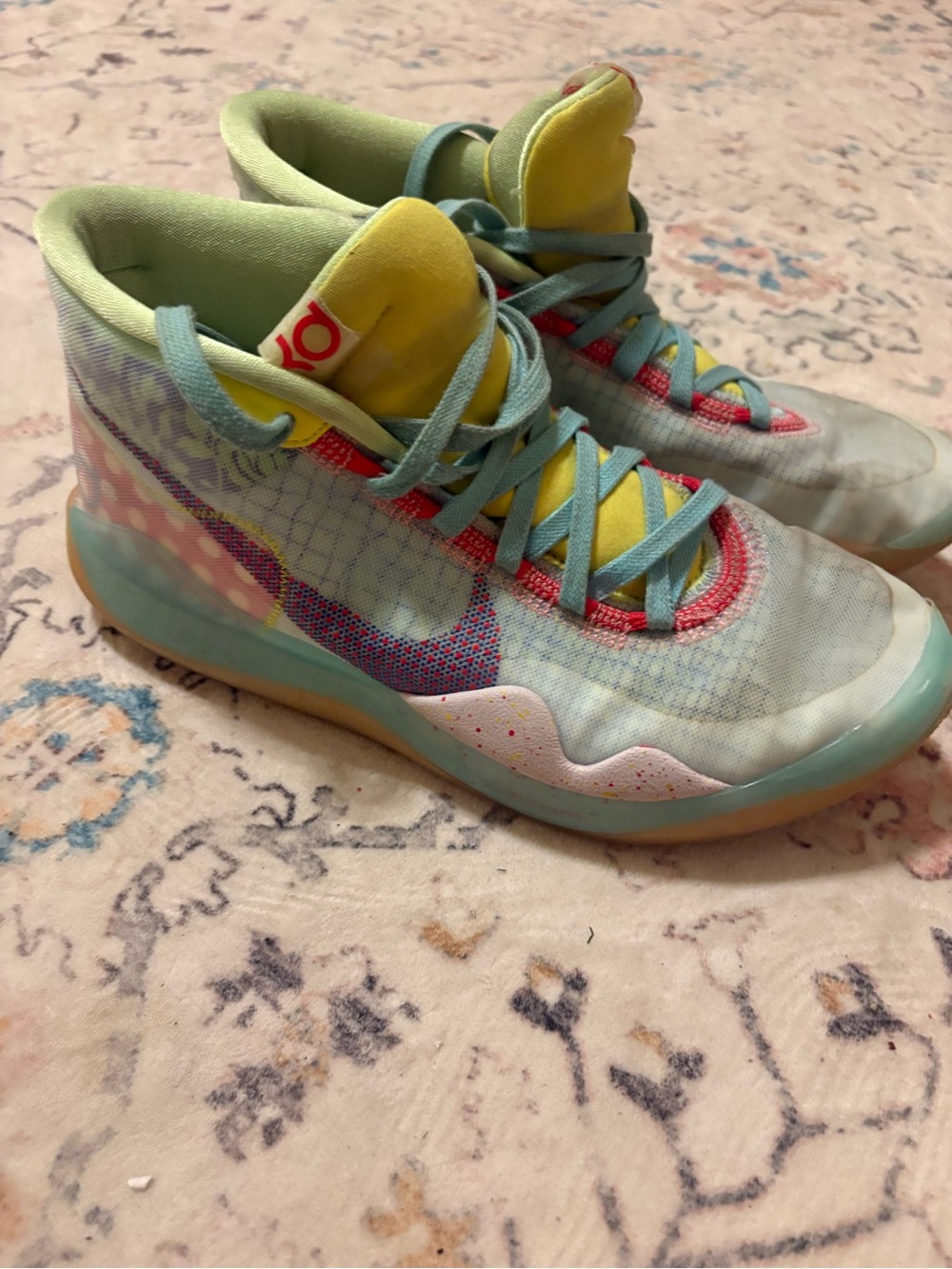 Nike Zoom KD 12 EYBL Peach Jam Size 9 Authentic Used Rare Multicolor.
